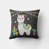 かわいいラマの女の赤ちゃんのフェスタのアルパカの子供部屋 クッション (裏面)