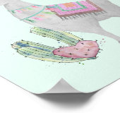 かわいいラマの水彩画 - あなたはラマジングガール ポスター (角)