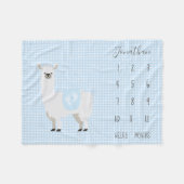 かわいいラマの水玉模様のベビーのマイル標石 フリースブランケット (正面(横))