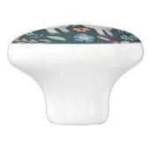 かわいいラマの花柄 セラミックノブ (側面)