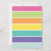 かわいいラマの誕生日の虹のアルパカのフェスタのパーティー 招待状 (裏面)