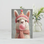 かわいいラマの誕生日カード (スタンド正面)