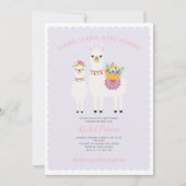 かわいいラマの赤ちゃんシャワー 招待状 (正面)