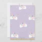 かわいいラマのSleepoverの誕生会の女の子の眠り 招待状 (裏面)