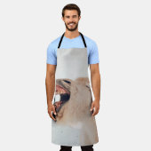 かわいいラマアルパカ エプロン (着用した状態)