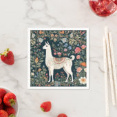 かわいいラマエレガントフローラ スタンダードカクテルナプキン (インサイチュ)