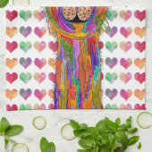 かわいいラマカラフルキッチンタオル キッチンタオル (折り畳み)