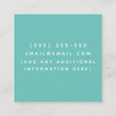 かわいいラマグリーンリーデイケアチルドケアベビーシッター スクエア名刺 (裏面)