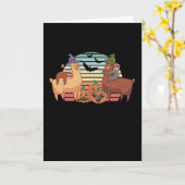 かわいいラマハロウィーンサンセットスロッスギフト カード (黄色い花)