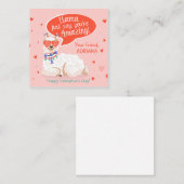 かわいいラマバレンタイン エンクロージャーカード (正面/裏面)