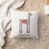 かわいいラマパーソナライズされた クッション (ブランケット)