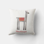 かわいいラマパーソナライズされた クッション (裏面)