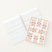 かわいいラマピンクの水色 ノートブック (内部)