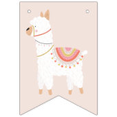 かわいいラマベビー子供の誕生日ピンクバンティングバナー バンティングフラッグ (第1の旗)