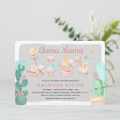 かわいいラママガールベビーシャワー 招待状 (スタンド正面)