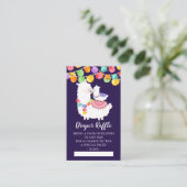 かわいいラマママベビーシャワーおむつラッフルチケット エンクロージャーカード (スタンド正面)