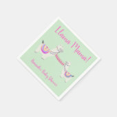かわいいラマママホットピンクと緑の赤ちゃんシャワー スタンダードカクテルナプキン (角)