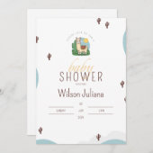 かわいいラマメキシカンフィエスタテーマベビーシャワー 招待状 (正面/裏面)