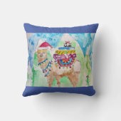 かわいいラマメリークリスマスボーイズ子供クッション クッション (裏面)