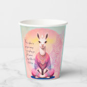 かわいいラマヨガの開業医のファンタジーカスタム文字 紙コップ (正面)