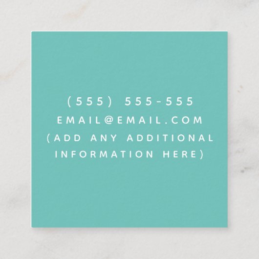 かわいいラマレインボーデイサービス託児ベビーシッター スクエア名刺 (裏面)