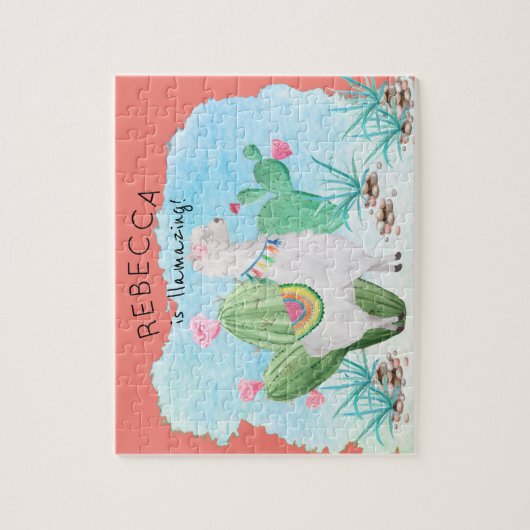 かわいいラマ写真- Llaming パーソナライズされた Kids ジグソーパズル (縦)