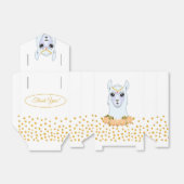 かわいいラマ、芍薬と金の紙吹雪のサンクスギフト フェイバーボックス (折り畳みなし)