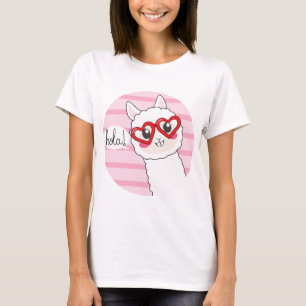 かわいいラマHola Tシャツ
