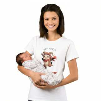 かわいいラムの冬の赤ちゃんシャワーのTシャツ Tシャツ