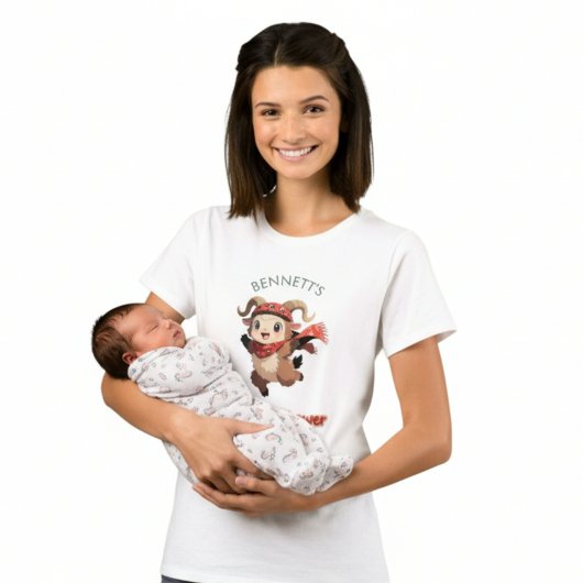 かわいいラムの冬の赤ちゃんシャワーのTシャツ Tシャツ