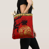 かわいいラム中国のヤギ新年〔占星術の〕十二宮図誕生日TB トートバッグ (クローズアップ)