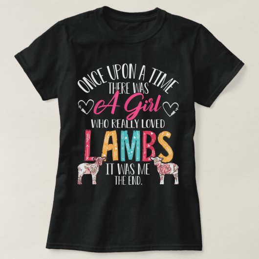 かわいいラム好きの女性へのギフト Tシャツ (デザイン正面)
