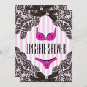 かわいいランジェリーのシャワーの招待状 招待状 (正面/裏面)