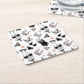 かわいいランジェリー紙コースター スクエアペーパーコースター (アングル)