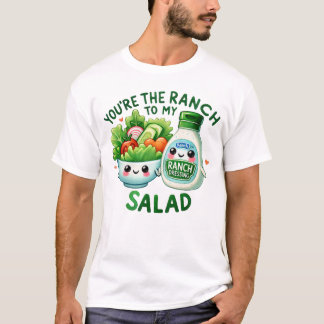 かわいいランチドレッシングとサラダアート Tシャツ