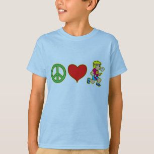 かわいいランナープロダクトを走る平和愛 Tシャツ