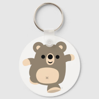 かわいいランニングアニメのクマのキーチェーン キーホルダー