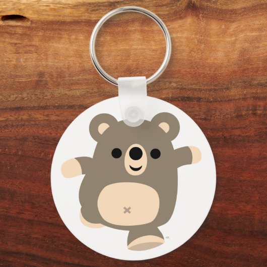 かわいいランニングアニメのクマのキーチェーン キーホルダー (正面)