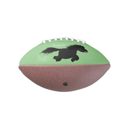 かわいいランニングイラストレーションのシェトランドポニー アメリカンフットボール (回転270)