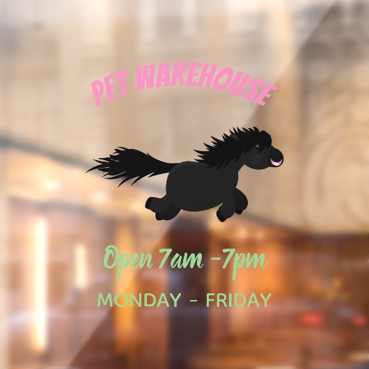 かわいいランニングイラストレーションのシェトランドポニー ウィンドウサイン (シート2)