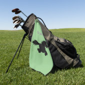 かわいいランニングイラストレーションのシェトランドポニー ゴルフタオル (グリーン)