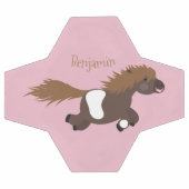 かわいいランニングイラストレーションのシェトランドポニー サッカーボール (フラット)