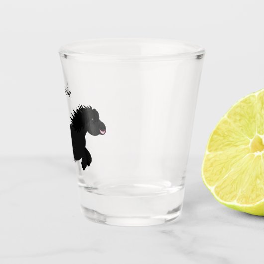 かわいいランニングイラストレーションのシェトランドポニー ショットグラス (右)