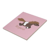 かわいいランニングイラストレーションのシェトランドポニー タイル (側面)