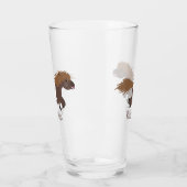 かわいいランニングイラストレーションのシェトランドポニー タンブラーグラス (左)