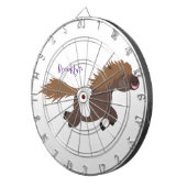 かわいいランニングイラストレーションのシェトランドポニー ダーツボード (正面右)