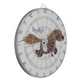 かわいいランニングイラストレーションのシェトランドポニー ダーツボード (正面左)