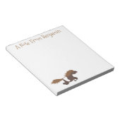 かわいいランニングイラストレーションのシェトランドポニー ノートパッド (アングル)