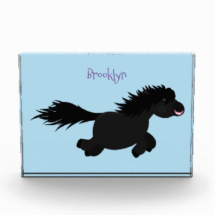 かわいいランニングイラストレーションのシェトランドポニー フォトブロック