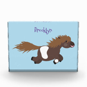 かわいいランニングイラストレーションのシェトランドポニー フォトブロック